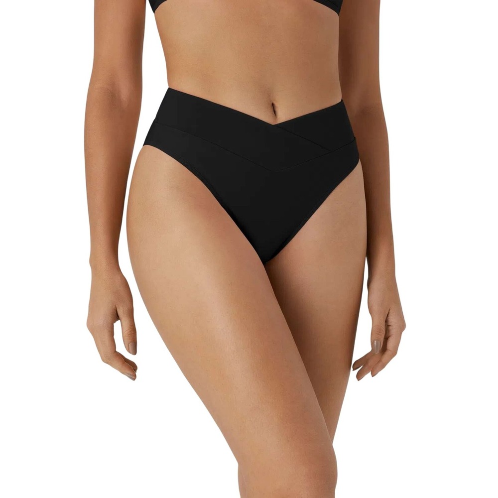 Halara Crossover Bikini Bottom in Black Small NEW - Picture 1 of 9